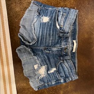 Daytrip Blue Distressed Jean Shorts